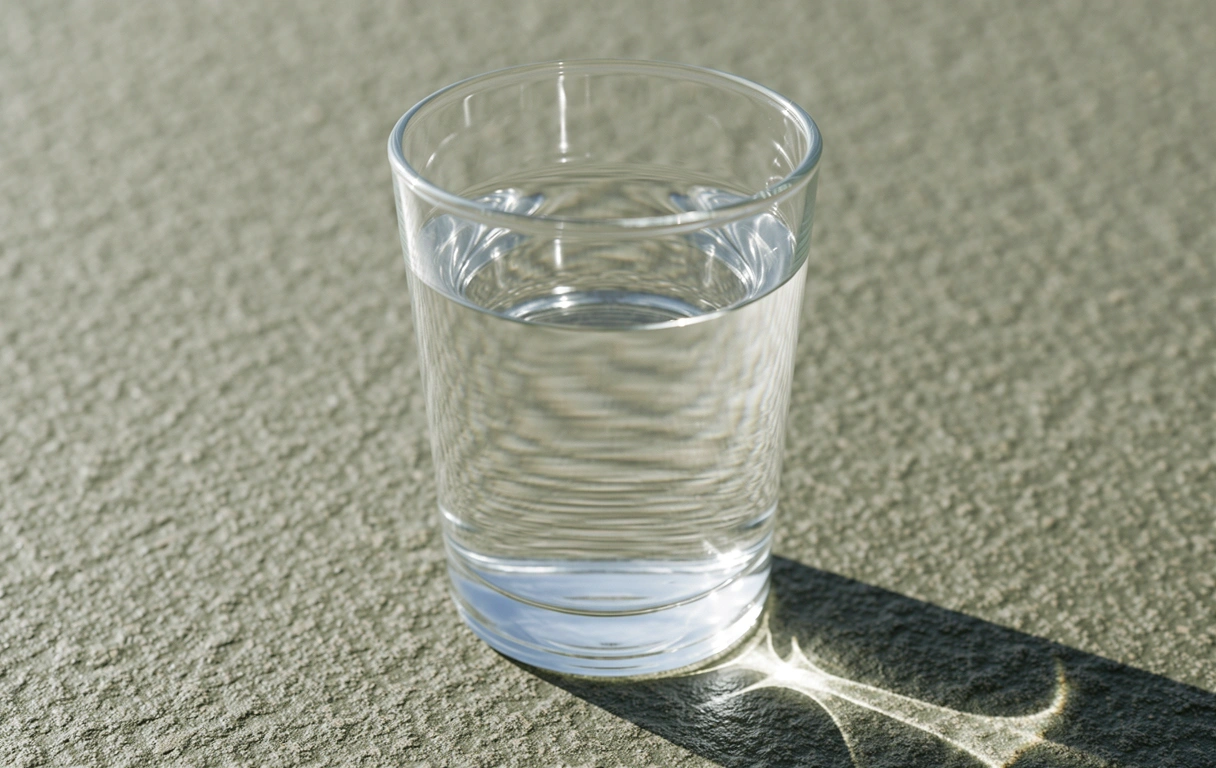 Чиста вода в стъклена чаша